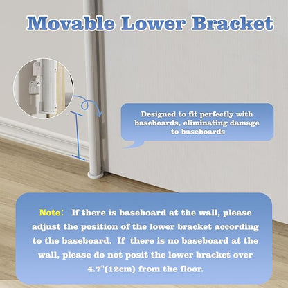 Retractable Baby Gate for Stairs Doorways - Extra Wide 55" No-Drill Pressure Mount OR Screw Mount, Space Saving Mesh Gate with No Bottom Bar Trip Hazard, for Indoor Outdoor Use with Kids, Dogs & Cats