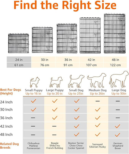 Amazon Basics Foldable Octagonal Metal Exercise Pen for Dogs, Indoor/Outdoor, Single Door, 8 Panels, 24" Height, Extra Small, Easy to Assemble, Black