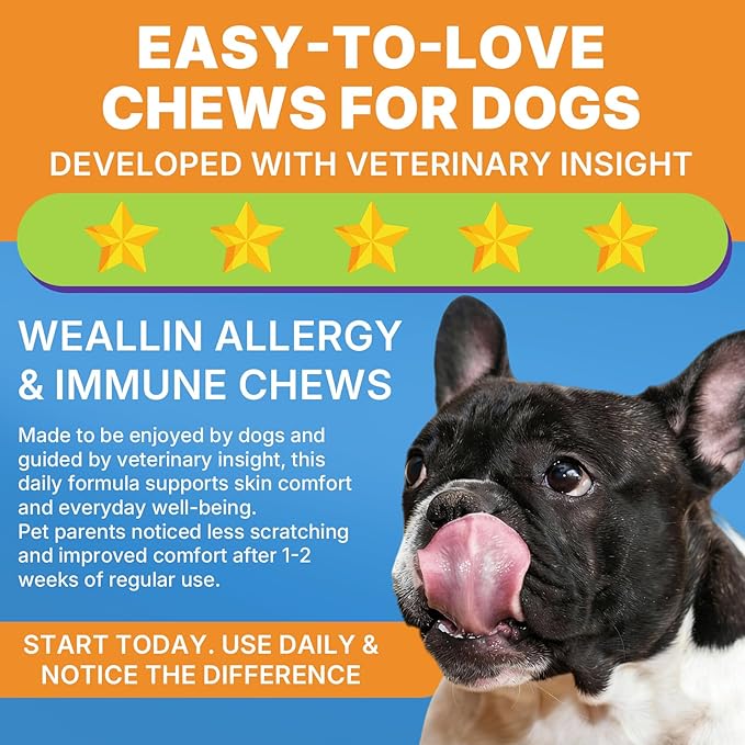 Dog Allergy Relief Chews, 200 Treats Anti-Itch Allergy Soft Chews for Dogs with Probiotics & Omega 3 Fish Oil, Itchy Skin Relief, Immune Support, Paw Licking Itchy Ears & Hot Spots, Seasonal Allergies