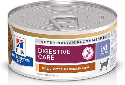 Hill's Prescription Diet i/d Low Fat Digestive Care Wet Dog Food, Rice, Vegetable, & Chicken Stew, 5.5 oz. Cans, 24-Pack