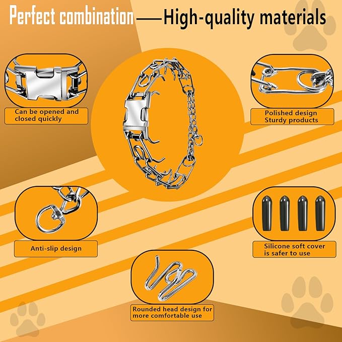 Anti-Tangling Collar, Quick Release Buckle Dog Collar, Adjustable Collar for Small, Medium & Large