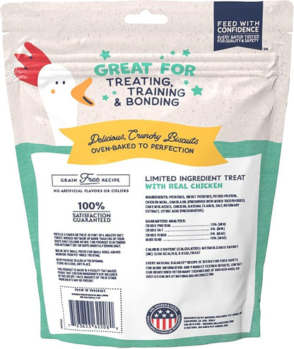 Natural Balance Limited Ingredient Rewards Crunchy Biscuits, Bite-Size Treats for Small-Breed Dogs, Made with Real Chicken, 8 Ounce (Pack of 2)