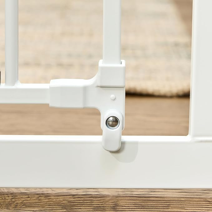 Carlson 36" Extra Tall Walk Through Dog Gate for Doorways & Bottom of Stairs, Metal Pet Gate with Small Pet Door, Expands 29.5”–36.5”, White