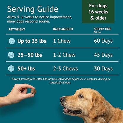Allergy Relief Dog Chews – Quercetin, Turmeric, Ashwagandha, Probiotics & Colostrum – Seasonal Allergy, Immune & Digestive Support – for Itchy Skin & Hot Spots – All Breeds & Sizes