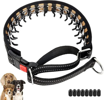 Mayerzon Martingale Collar for Dogs, No Pull Dog Collar with Reflective Strip for Small Medium Large Dogs, Anti Pulling Dog Collar with Buckle for Walking Training, Safe for Night Walk(Black, L)