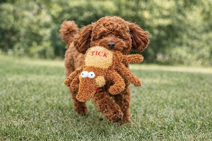 Tick Dog Toy Small | Soft Plush Tick Dog Toy | Tick Squeaky Dog Toy Plush | Brown | 6" | Officially Licensed