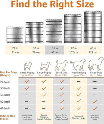 Amazon Basics Portable Foldable Octagonal Metal Exercise Dog Playpen, Indoor/Outdoor Pet Fence, No Door, 8 Panels, Medium, 60 x 60 x 36 inches, Black