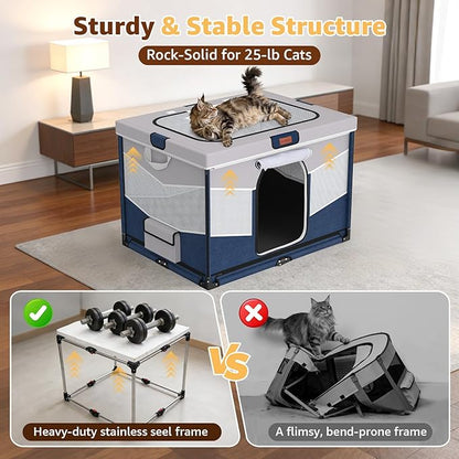 LOOBANI Foldable Dog Playpen for Small Dogs–Sturdy Puppy Playpen Indoor Outdoor with Full-Zip Washable Fabric Enclosure, 690D Waterproof Oxford Fabric, Portable Pet Crate with Carry Bag,32''x24''x22''
