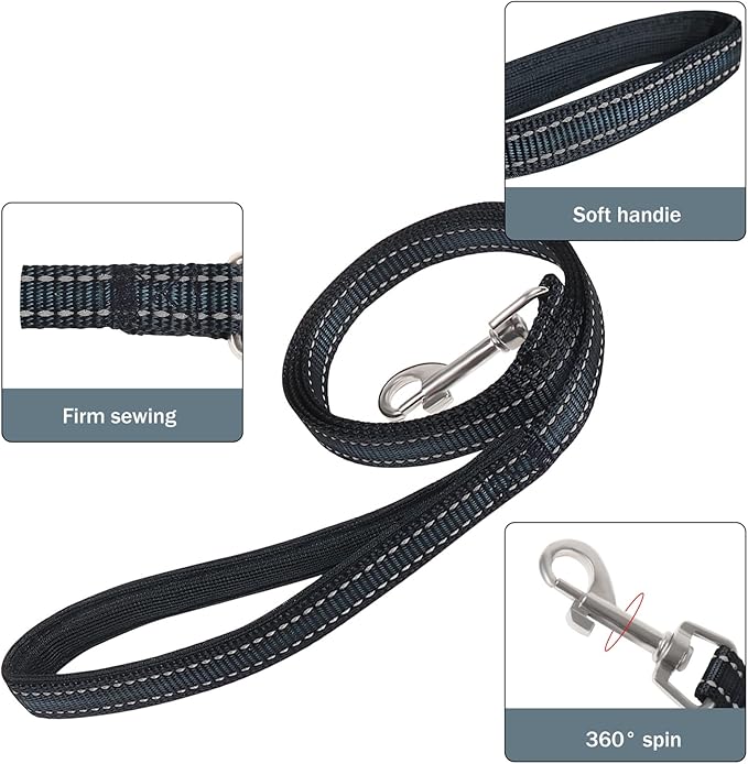 YIMEIS Dog Harness and Leash Set, No Pull Soft Mesh Pet Harness, Reflective Adjustable Puppy Vest for Small Medium Large Dogs, Cats (Navy, Medium (Pack of 1)