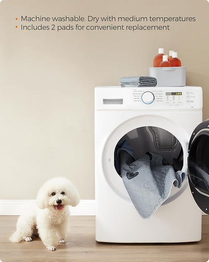 Feandrea Washable Dog Pee Pads, 2 Pack, Reusable Dog Pads, 36 x 34 Inches, M, Waterproof Pet Training Pads, Leakproof, Non-Slip, Super Absorbent, Gray UPTD034G01