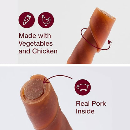 SmartBones Stuffed Twist Sticks with Pork, 6 Count, 6.9 Ounces, Rawhide-Free Chews for Dogs Made with Real Chicken and Real Pork