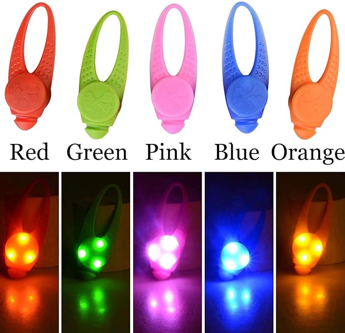 5-Pack LED Light Up Dog Collar Light, Waterproof Dog Cat Pet Safety Strobe Harness Leash Necklace Lights for Large Medium Small Dogs at Night Time Walking Camping Warning Reflective Gear Accessories