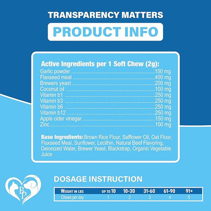 Flea and Tick Prevention Chewable Pills for Dogs and Cats - Revolution Oral Flea Treatment for Pets - Pest Control & Natural Defense - Chewables Small Tablets Made in USA (Beef)