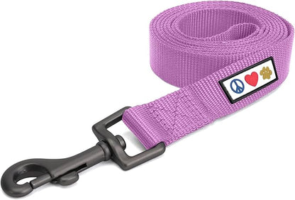 Pawtitas Solid 6 ft Orchid Dog Leash XS/S Custom Name and Phone Embroidery Strong Nylon Leash for Small Breeds