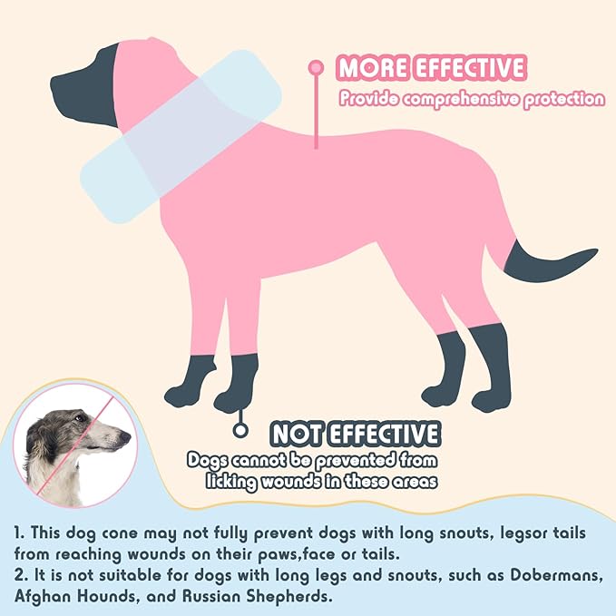 Inflatable Dog Pillow Cone Collar After Surgery, Donut Soft Neck Cone for Golden Retriever & German Shepherd Extra Large Dogs, etc, Recovery E Collar to Stop Licking Pink