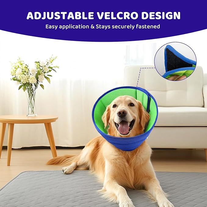Soft Dog Cone for Dogs After Surgery, Breathable Pet Recovery Collar with Double-Layer Design (Upgraded-Thickened, M)