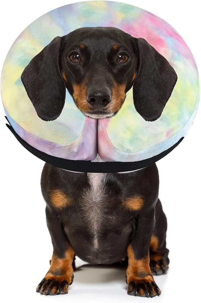 Inflatable Dog Recovery Collar, Dog Cone Collar for After Surgery, Prevent Dogs from Biting & Scratching Wound E-Collars to Help with Healing Soft Pet Recovery Collar Does
