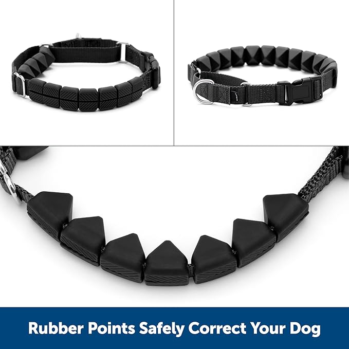 PetSafe Soft Point Training Collar - Comfortable No-Pull Adjustable Quick-Release Collar with Removable Soft Rubber Points - Pain-Free Training for Better Leash Manners - Medium - Black