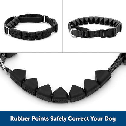 PetSafe Soft Point Training Collar - Comfortable No-Pull Adjustable Quick-Release Collar with Removable Soft Rubber Points - Pain-Free Training for Better Leash Manners - Medium - Black