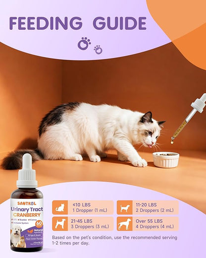 Cat & Dog Urinary Tract Infection Treatment - Cat UTI Treatment - Dog UTI Treatment - for Kidney, Bladder, Urinary Tract - Cranberry Supplement for Dogs Cats with Marshmallow Root, Dandelion, Parsley