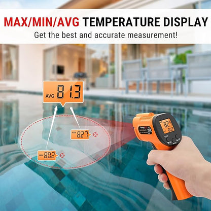TempPro TP30 Infrared Thermometer Gun, Laser Thermometer for Cooking, Pizza Oven, Griddle, Engine, HVAC, Temperature Gun with Adjustable Emissivity & Max Measure -58°F ~1022°F (Previously ThermoPro)