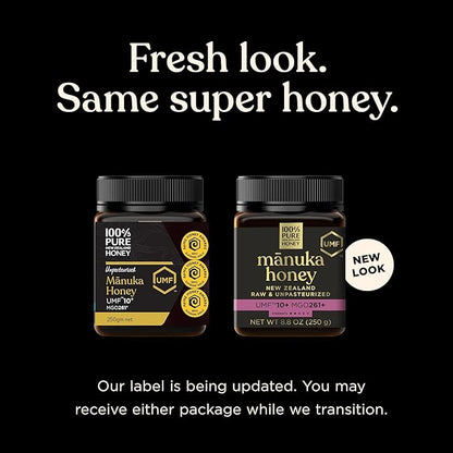 Manuka Honey UMF 10+ (MGO 261+) 100% Pure New Zealand Honey - Certified. Raw, 8.8 Oz (250g)