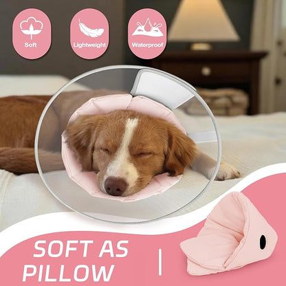 Dog Cone Collar for Recovery: Soft Elizabethan Collar Alternative to Stop Licking, Adjustable Pet Cone for Large, Medium, Small Dogs, for Surgery, Spay, Injury, Skin Treatment