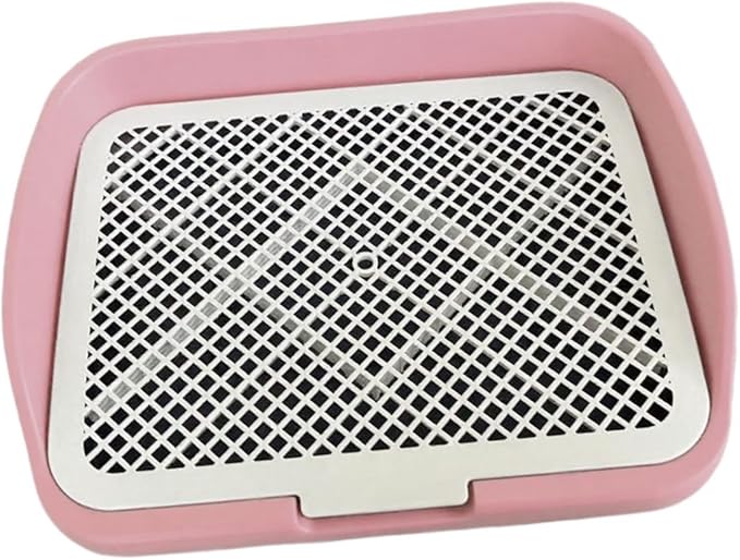 Dog Toilet Puppy Pad Holder Supplies Non Slip with Column Dog Pee Holder Training Pad for Bunny Home Dorm Room, Pink