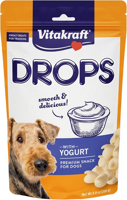 Vitakraft Drops Dog Treats with Yogurt - Bite-Sized Yogurt Training Treats for Dogs - Small Dog Treats
