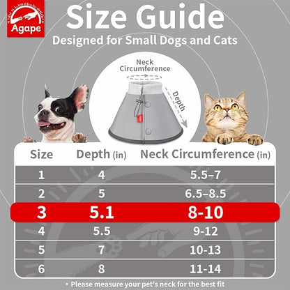 Agape Soft Dog Cone for Small Dogs & Cats, Comfy Dogs Recovery Collar After Surgery, Adjustable E Collar Alternative to Stop Licking, Protective Elizabethan Cones for Pup&Kitty, Comfortable Dog Cones