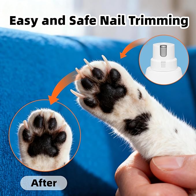 Dog Grooming Kit Hair Clipper with LCD Display - Low Noise Pet Hair Trimmer, Dog Nail Grinder Clippers for Grooming, Rechargeable Cordless Waterproof Paw Trimmer for Cats and Other Pets