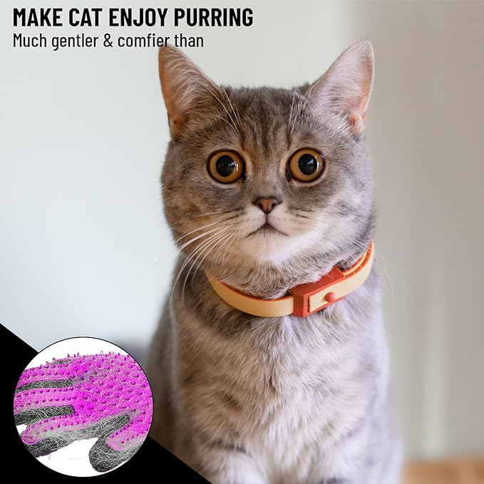 Complete Professional Pet Grooming Kit With Hair Removal Tool, Gloves, Self Cleaning Slicker Brush, and Pro Dog Deshedder Comb to Reduce Shedding (Pink)