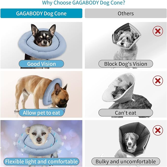 Gagabody Comfortable Adjustable Soft Cone Alternative for Medium Dogs, Cats, Small Dogs - After Surgery Recovery Collar
