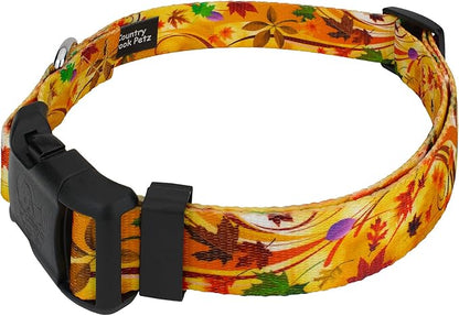 Country Brook Petz - Autumn Wind Everyday Dog Collar and Leash - Awesome Autumn Collection Featuring Designs You'll Fall for (1 Inch, Medium)