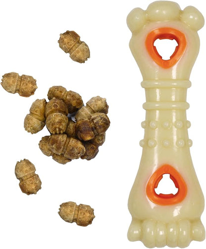 Nylabone Knuckle Bone Pop-In Treat Toy Power Chew Toy for Dogs, Interactive Treat Dispensing Enrichment Dog Toy, Long Lasting Chicken Flavor, Large Dogs - Up to 50 lbs