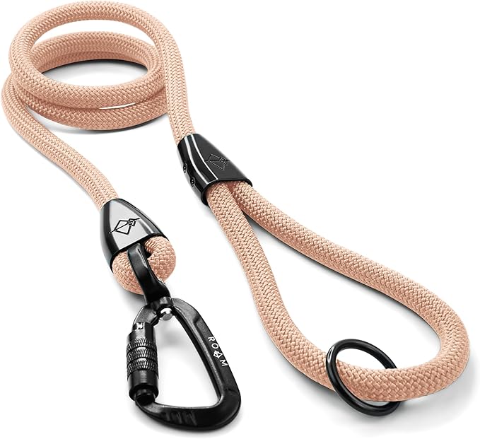 MADE TO ROAM Premium Explorer Leash - Climbing Rope Leash with Autolocking Aviation Aluminum Carabiner - Carolina Blooms, 6ft