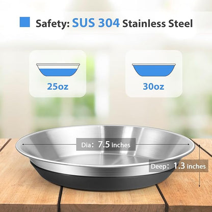 2 Packs Premium Stainless Steel Dog Bowls - Non-Slip, 2.5 Cups Capacity, Durable and Safe for Your Beloved Pet