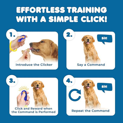 SunGrow 7-Pack Dog Clicker for Training with Wrist Bands, 2 Inches Multicolor, Pet Cat Dog Training Clickers & Behavior Aids, Convenient and Effective Clicker Training Tools for Puppy or Cat