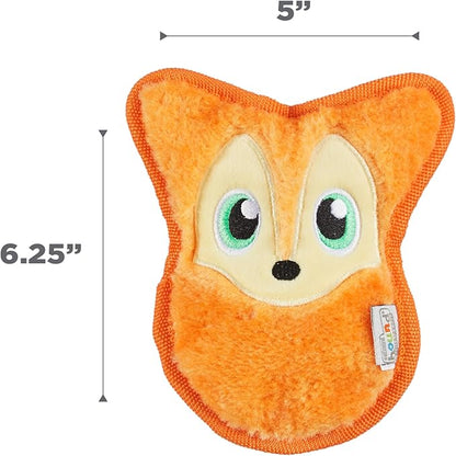 Outward Hound Durablez Minis – Squeaky Plush Dog Toy, No Stuffing for Less Mess, Interactive & Tough, Jumbo Squeaker, Puppies & Small Dogs, Fox, 6.3"