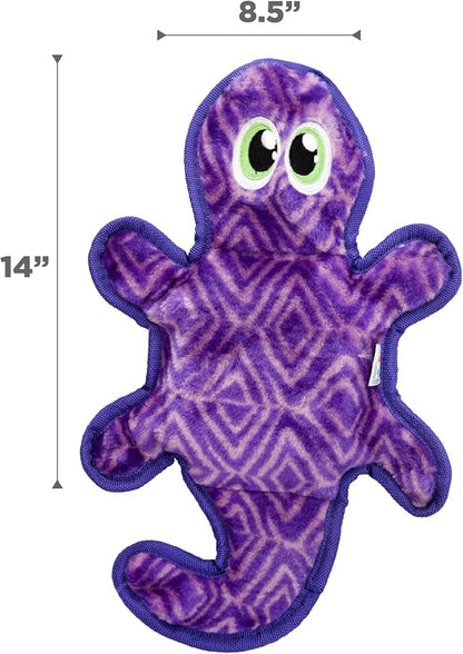 Outward Hound Durablez Medium Gecko Stuffing-Free Squeaky Plush Dog Toy for Puppies & Dogs - Interactive, Soft Yet Tough, No Mess, Jumbo Squeaker, Long-Lasting Play, 14 inch, Purple