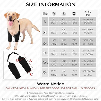 ROZKITCH Dog Surgery Leg Sleeve for Front Legs, Pet Prevent Licking Scratching Wound Elbow Knee Protector, Dog Leg Sleeve to Stop Licking Cone Collar Alternative for Sprain ACL CCL Arthritis Black 3XL