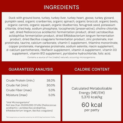 Stella & Chewy's Freeze-Dried Raw Dinner Patties - Duck Duck Goose Recipe - High Protein Grain-Free Puppy & Dog Food - Perfect for Picky Eaters - 25 oz,(Pack of 2)