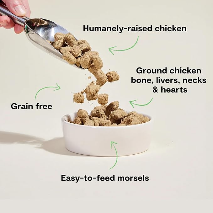 Open Farm, Freeze Dried Raw Dog Food, Morsels with 95% Meat, Organs & Bone, Organic Produce & Superfoods, Complete Meal or Freeze Dried Dog Food Topper, Chicken Recipe, 13.5oz Bag