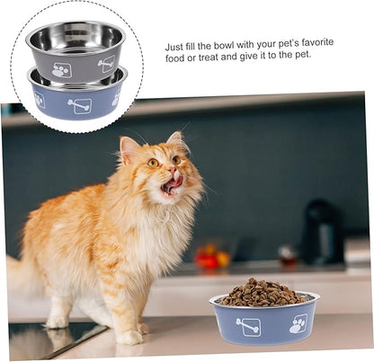 TOYANDONA 2pcs Dog Feeder Water Bowl Portable Stainless Steel Pet Bowl for Easy Cleaning