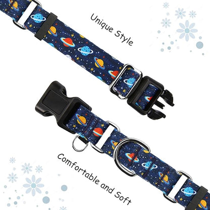 Martingale Dog Collars with Buckle No Slip Training Boy Dog Collar for Large Dogs (Blue Space, Large)