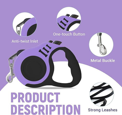 Retractable Dog Leash Automatic Telescopic Tractor Dog Tape, Pet Tape 10/16 FT Durable and Convenient, with Non-Slip Handle, Suitable for Small and Medium-Sized Dogs