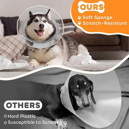 Soft Dog Cone Collar for Large Medium Small Dogs, Adjustable Cones for Dogs to Stop Licking, Recovery Collar After Surgery to Prevent Licking-Comfortable Alternative to Dog Cones(XL(Neck:17.5"-20.7")