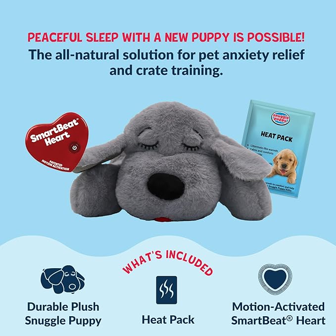 Snuggle Puppy Original Toys - Heartbeat Puppy for Dogs - Pet Anxiety Relief and Calming Aid - Comfort Dog Toys for Behavioral Training