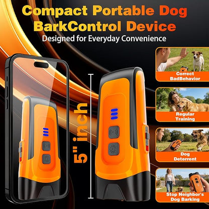 Dog Bark Deterrent Device 2X Anti Barking Device for Dogs, 4 Modes Stop Neighbors Dog Barks Control Indoor Outdoor Yard 50ft Range Compact Gentle Leader for Dogs Rechargeable Puppy Behavior Aids