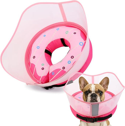 Soft Dog Cone Collar, Inflatable Cones Alternative After Surgery with Anti-Lick Shield, for Large/Medium/Small Dogs to Stop Licking, Elizabethan Neck Ecollars of Shame, Comfy Pillow E Recovery